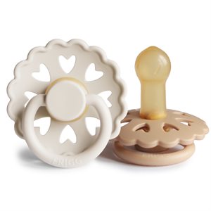 FRIGG Fairytale - Round Latex 2-Pack Pacifiers - The Ugly Duckling/The Emperors New Clothes - Size 2